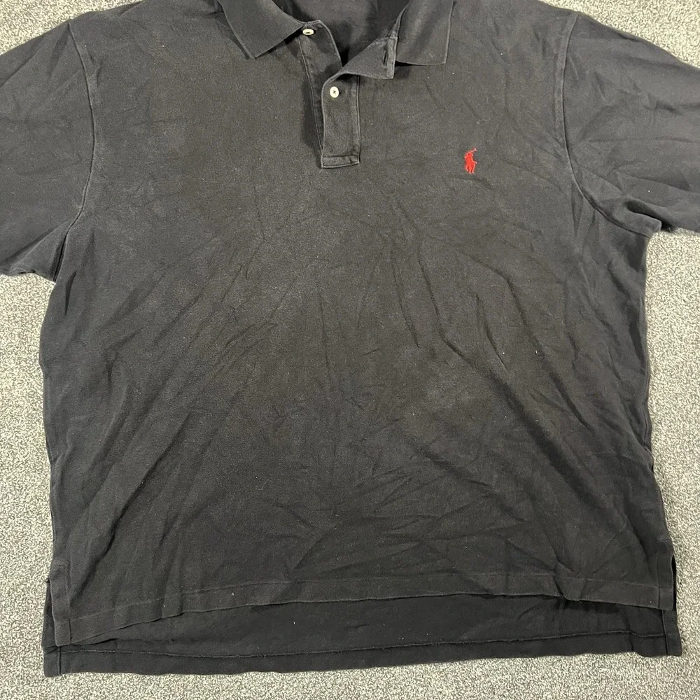 Polo Ralph Lauren Polo Shirt Mens 2XB Big Black Red Pony Short Sleeve Cotton